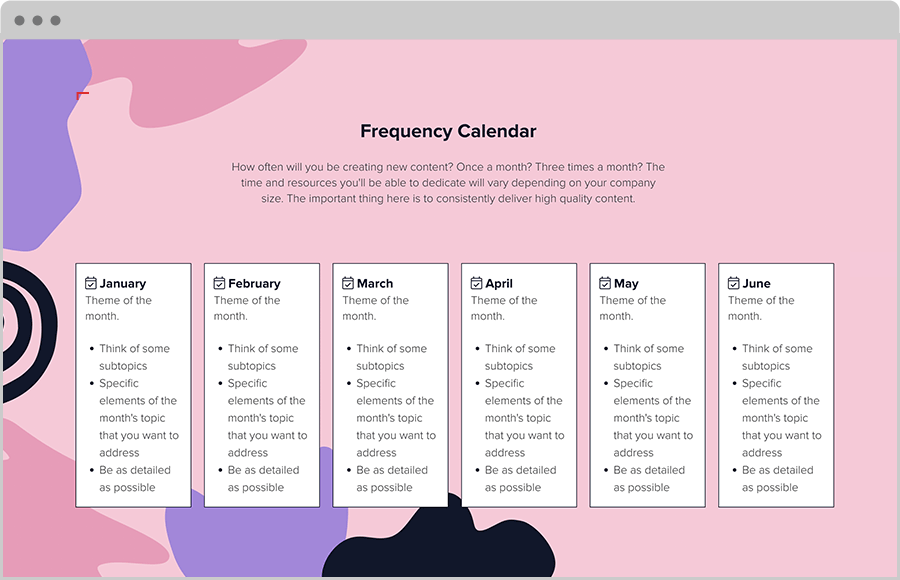Content Strategy Planner Frequency Calendar