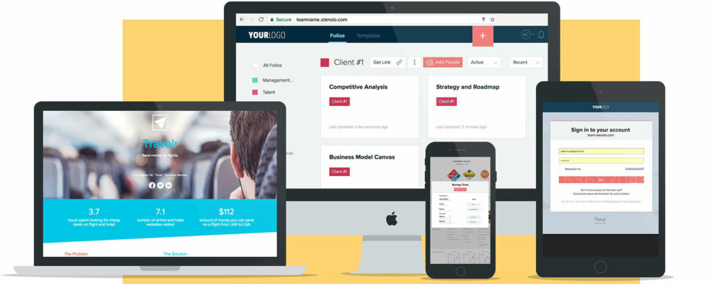 Devices Showing Example Templates Built With Xtensio  