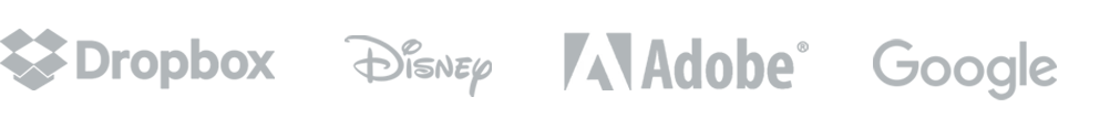 Logos Of Top Businesses That Use Xtensio: Dropbox, Disney, Adobe, Google