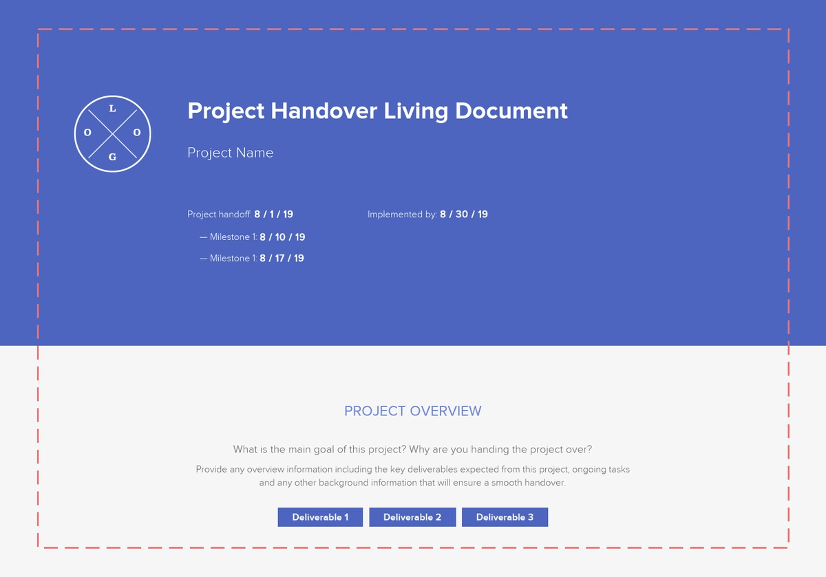 Project Handover Document | Define Goals And Expectations