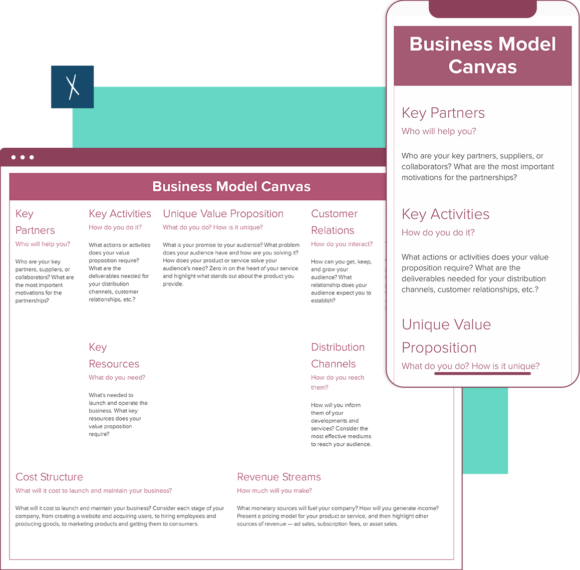 Click To Create Your Free Business Model Canvas! Business Model Canvas Template | Desktop And Mobile Views