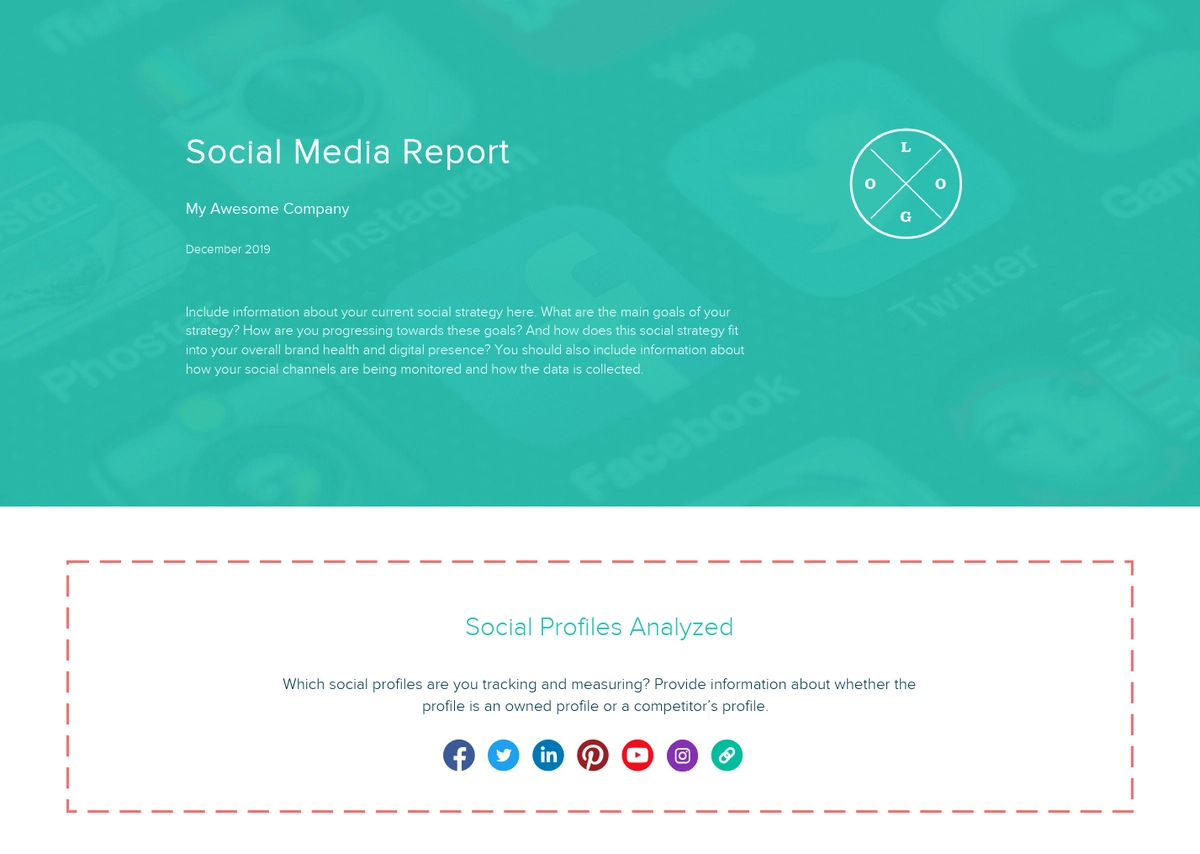 Outline What Social Channels You’re Posting To And Reporting On