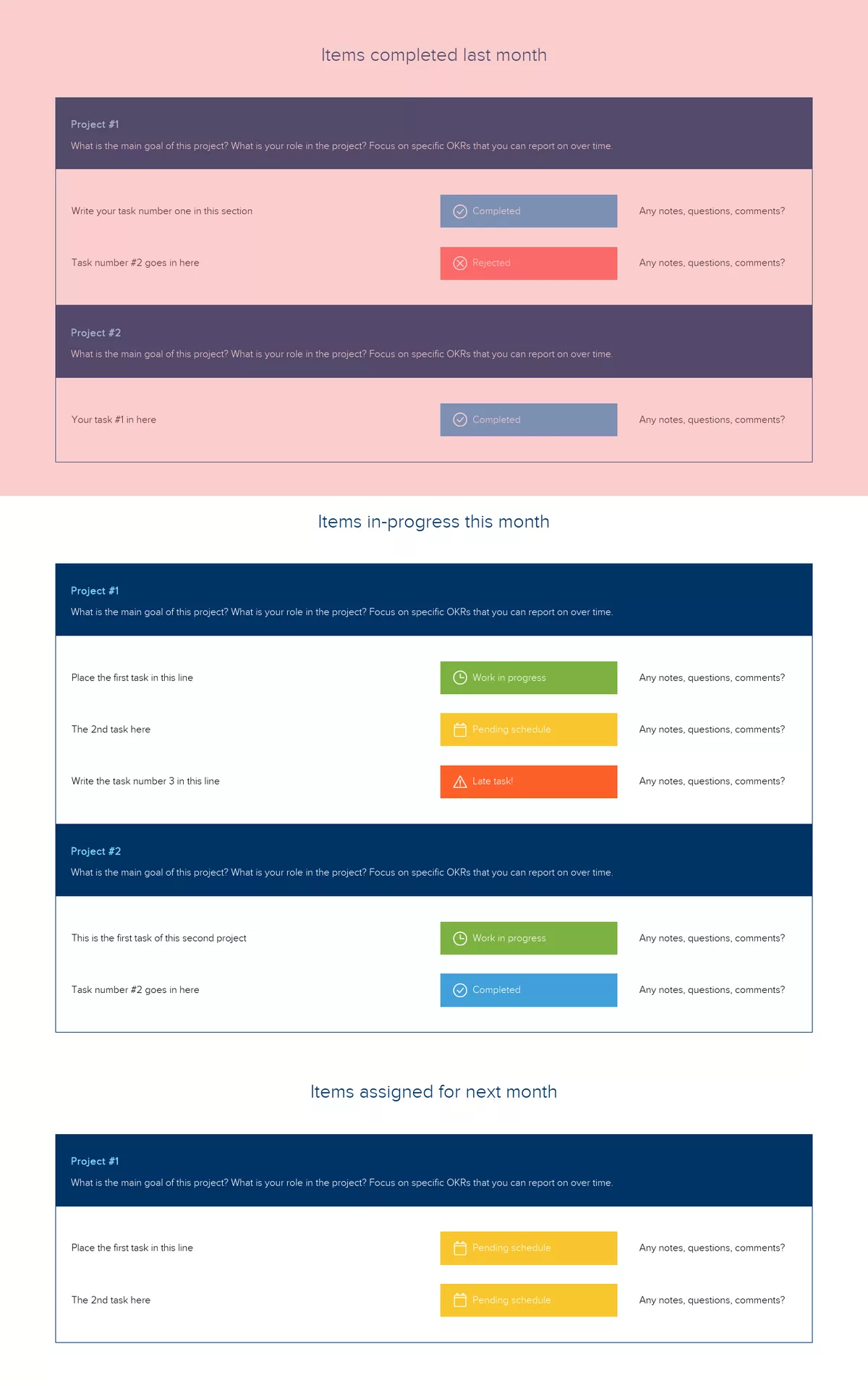 Detail 2-3 Key Accomplishments From Last Month