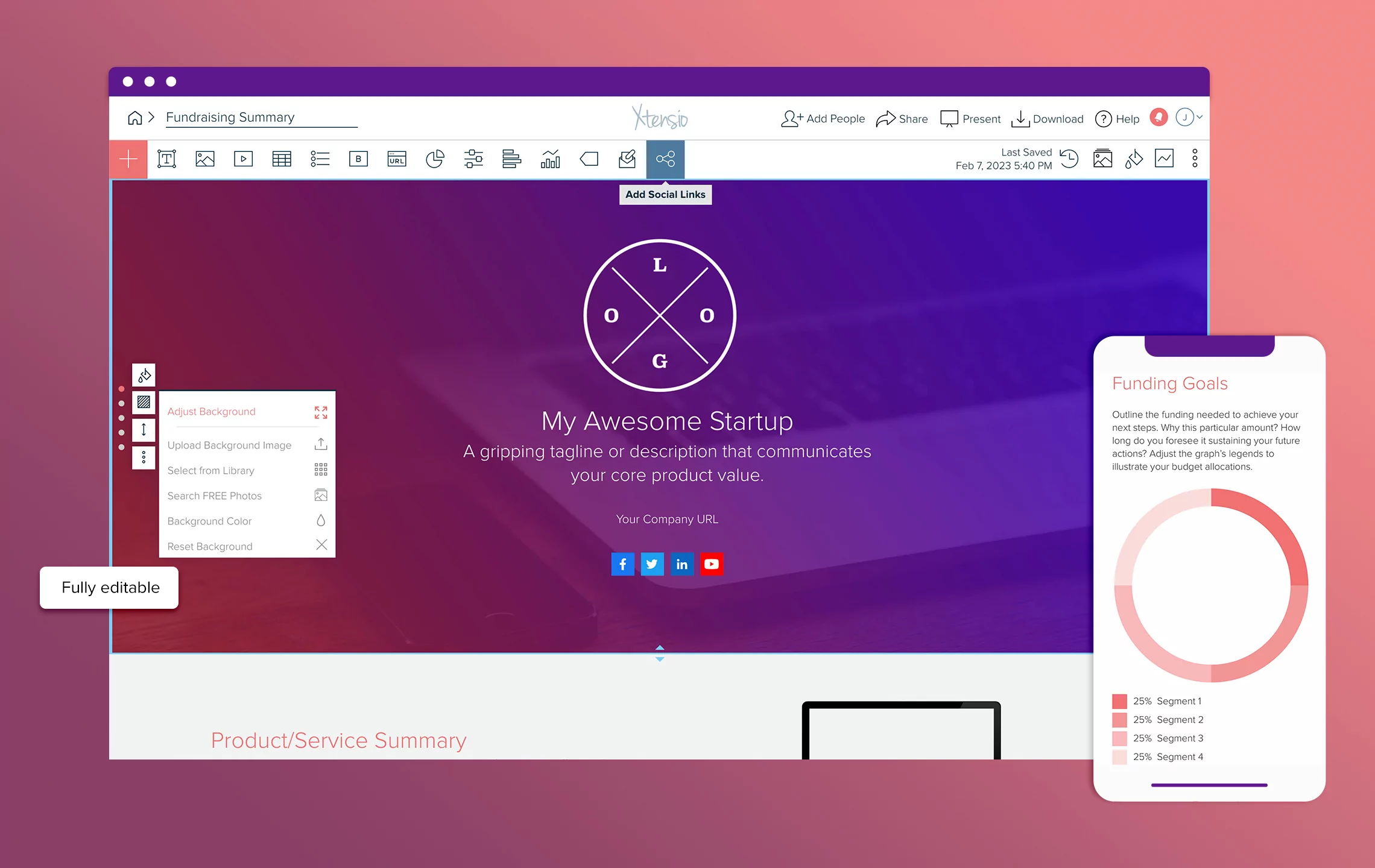 Fundraising Decks And Docs | Xtensio | 2025