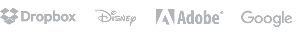 Logos Of Top Businesses That Use Xtensio: Dropbox, Disney, Adobe, Google