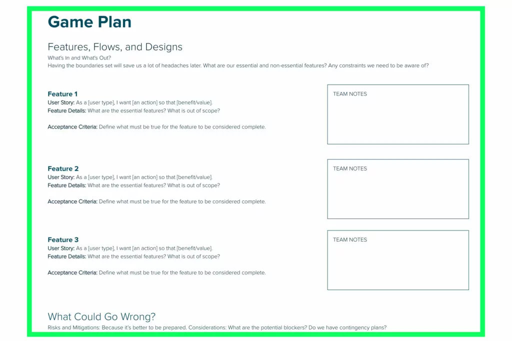 Game Plan - Product Requirements Document