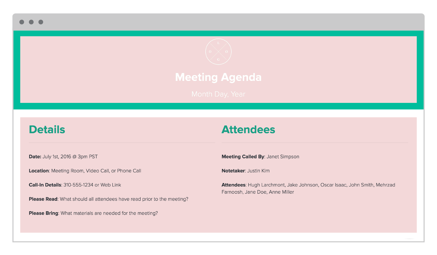 Business Meeting Agenda Template How To Prepare A Meeting Agenda: Prepare The Meeting Logistics