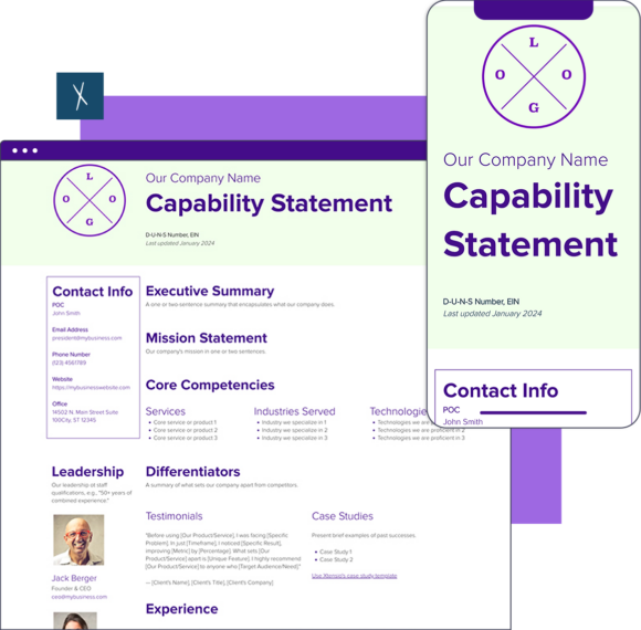 Click To Create Your Free Capability Statement Capability Statement Template