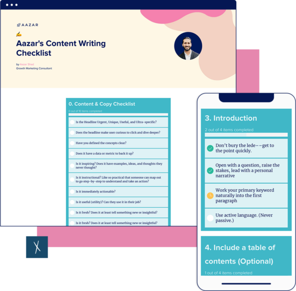 Click To Create Your Free Content Writing Checklist Content Writing Checklist Template | Desktop And Mobile Views