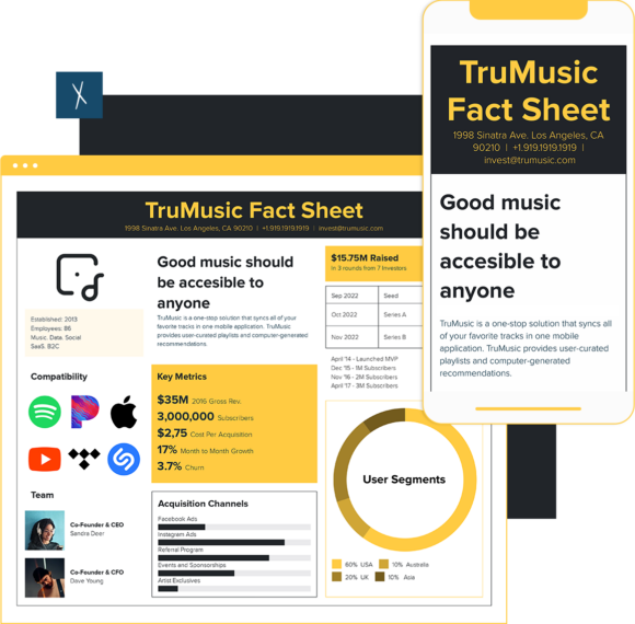 Click To Create Your Free Customer Journey Fact Sheet Music App