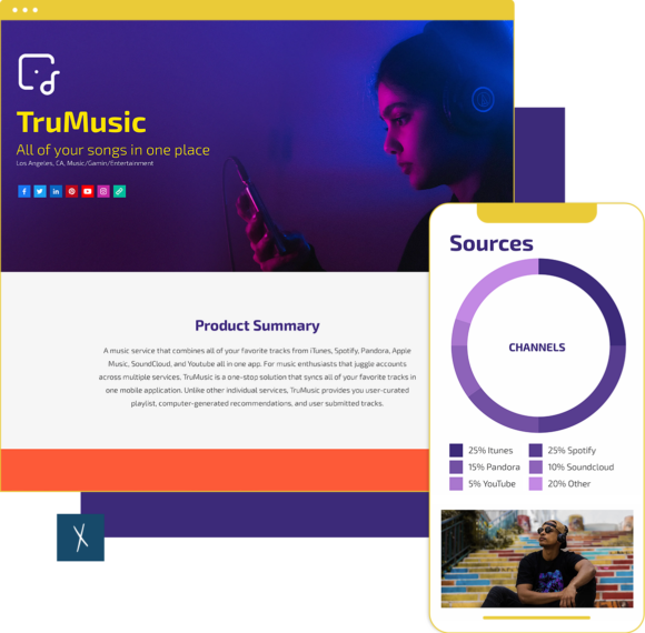 Click To Create Your Free Customer Journey Music Startup One Pager Template