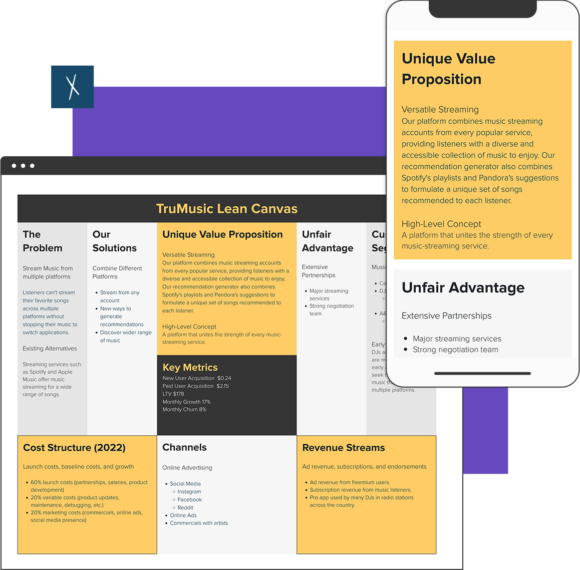 Click To Create Your Free Customer Journey Music Startup Lean Canvas
