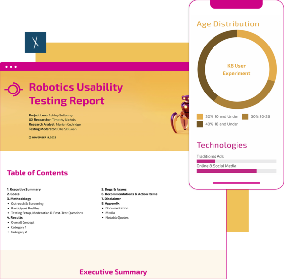 Click To Create Your Free Customer Journey Robotics Usability Testing Report Template