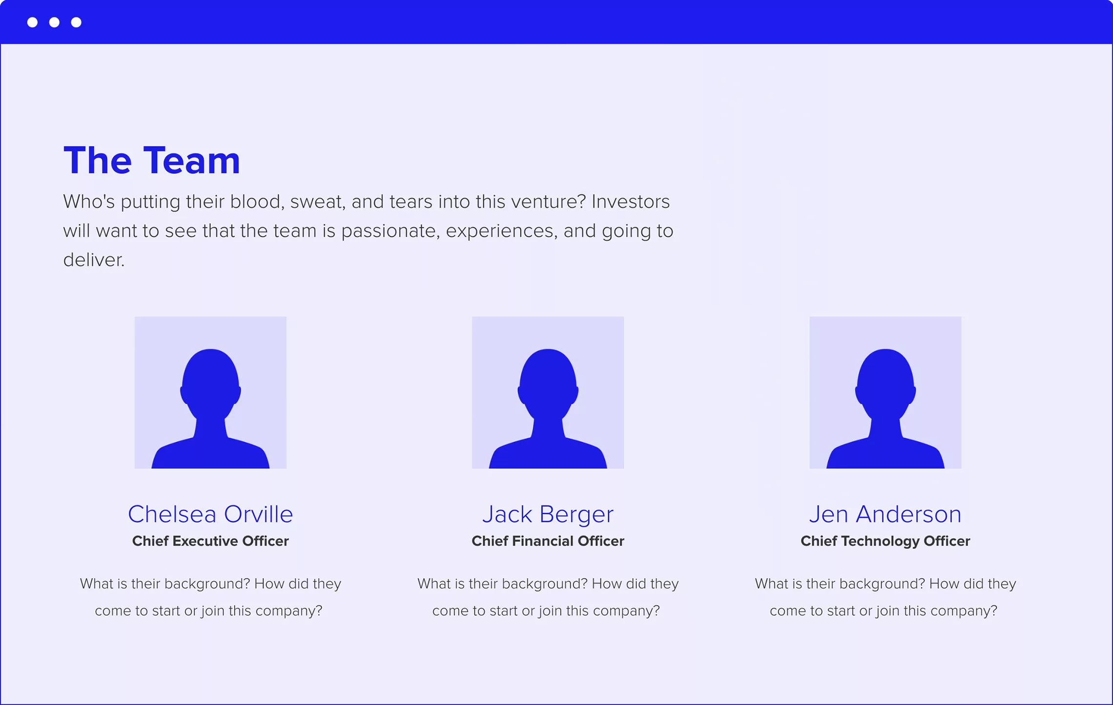 How To Create A Pitch Deck | The Team