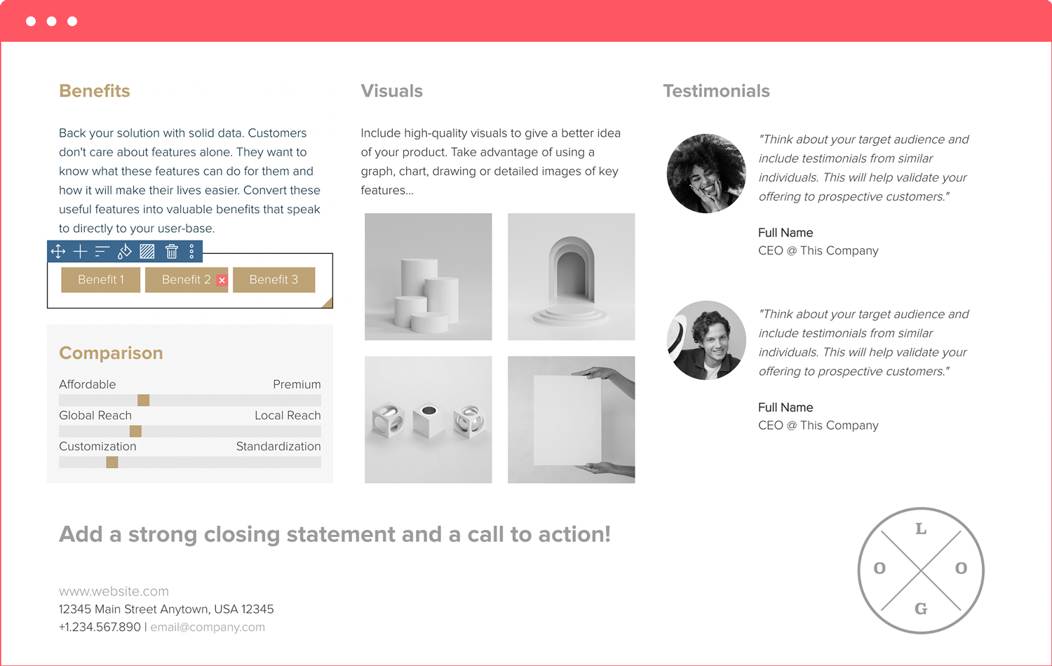 How To Create A Sales Sheet, Benefits