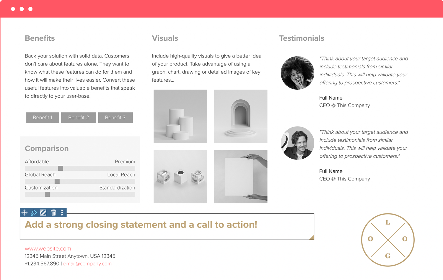 How To Create A Sales Sheet, Modify The Footer
