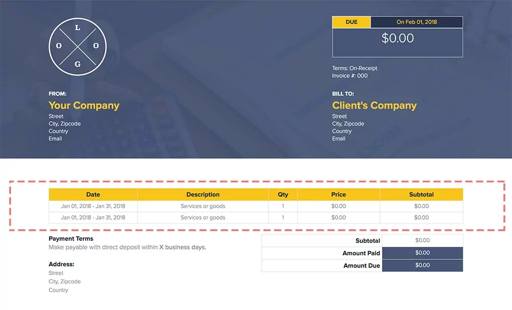 Products, Service Or Expenses Sold