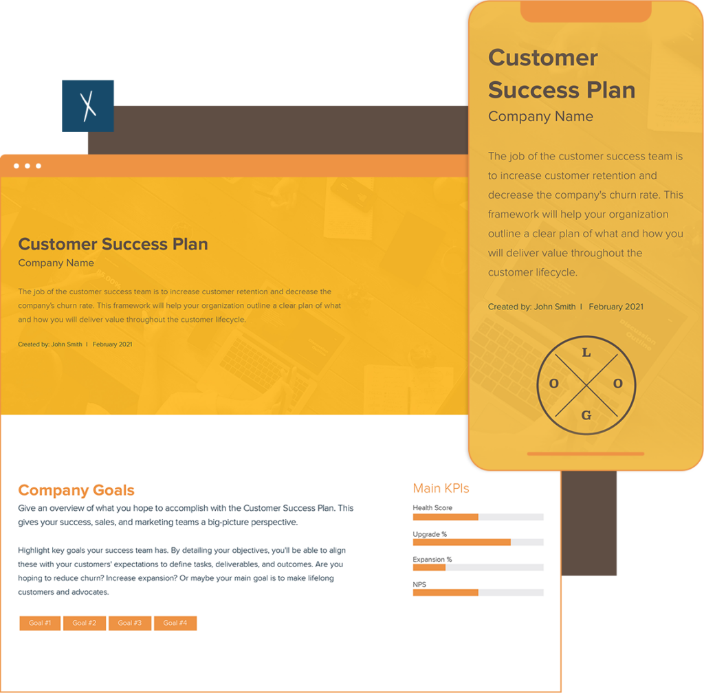 Customer Success Plan Template | Desktop And Mobile Views