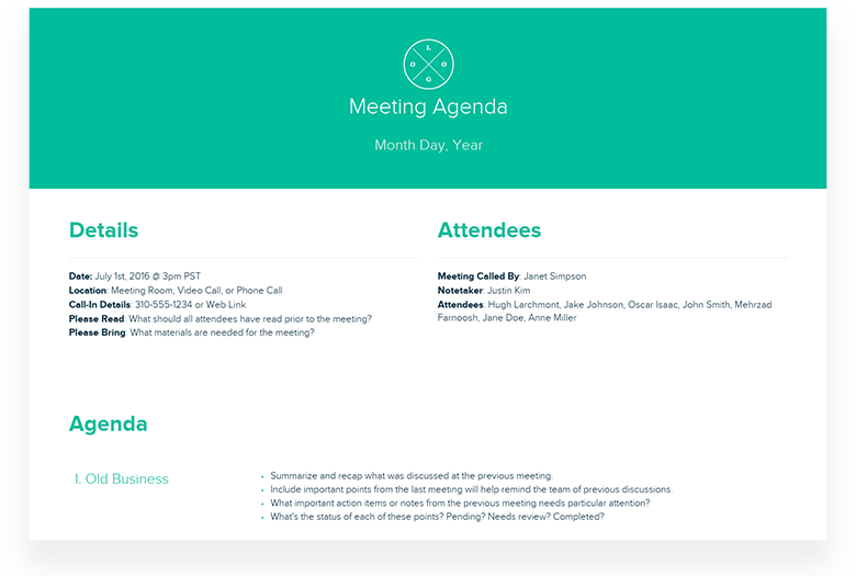 Meeting Agenda Template