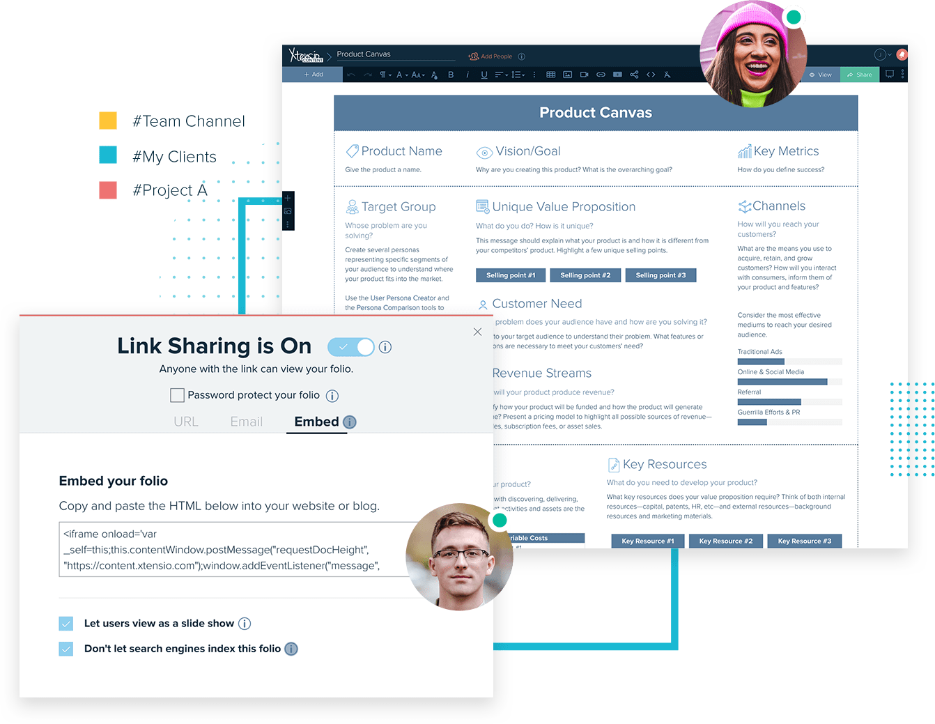 Product-Management Xtensio´s Product Canvas Template For Product Managers And Link Sharing Module Among Other Features