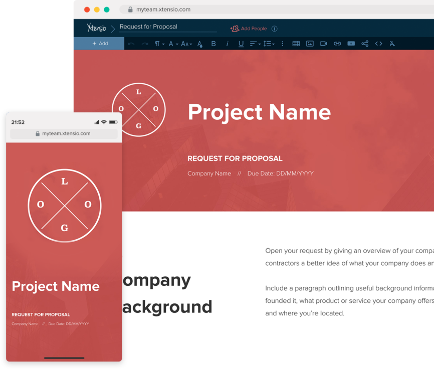 Request For Proposal Template Screenshot In Desktop And Mobile