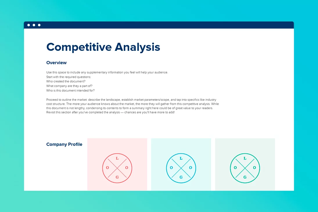 Company Fact Sheet Template Competitive Analysis Template