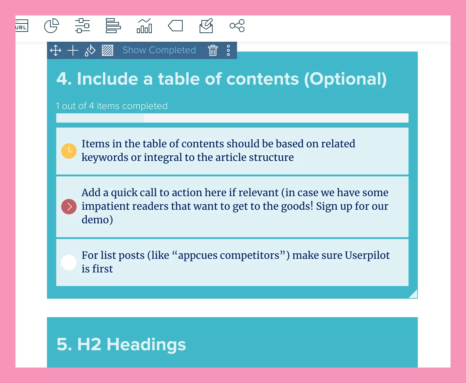 Hide Completed Tasks If You Prefer And See Your Big Checklist Shrink Down.