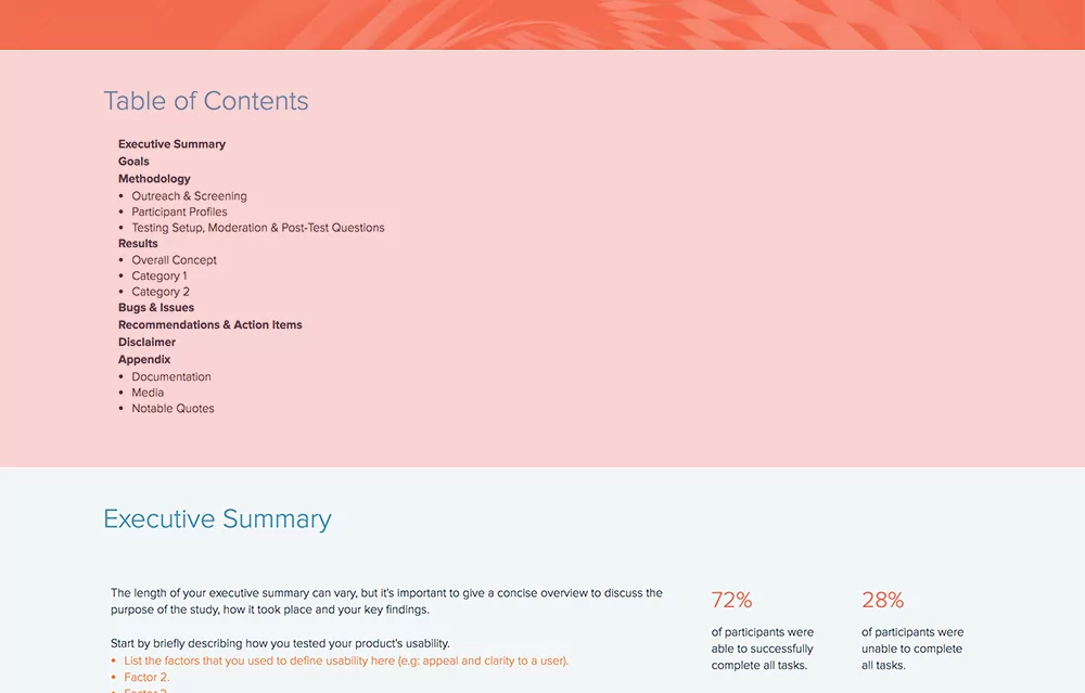 Table Of Contents Usability Testing Report